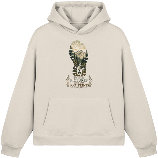 Clever Outdoor Take Only Pictures Leave Only Footprints - Fluffy Boxcut Hoodie - clever-outdoor.de