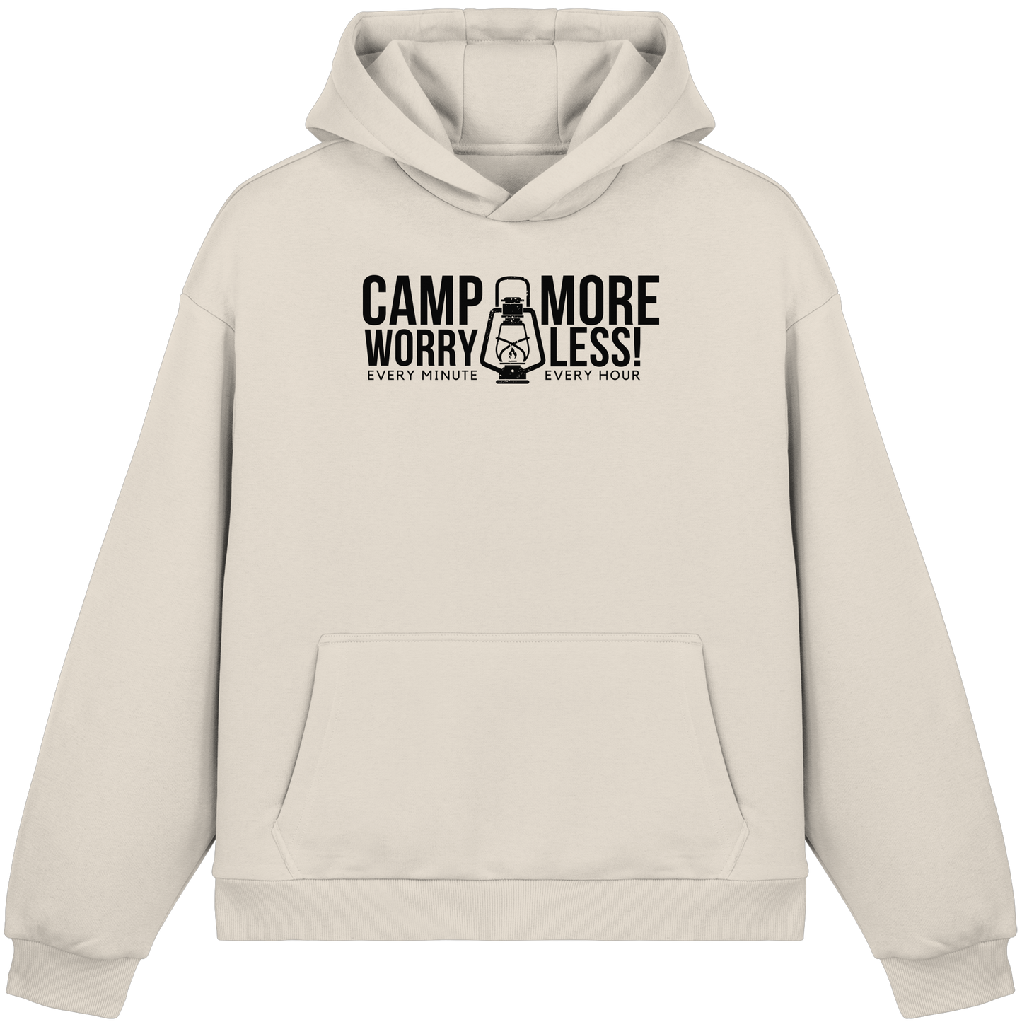 Clever Outdoor Camp More Worry Less  - Fluffy Boxcut Hoodie