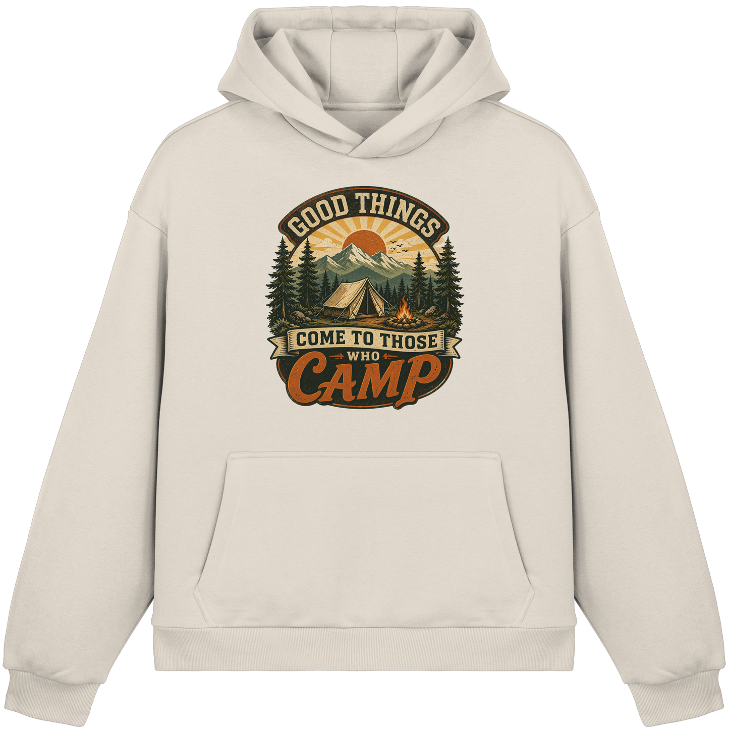 Clever Outdoor Good Things Come To Those Who Camp - Fluffy Boxcut Hoodie