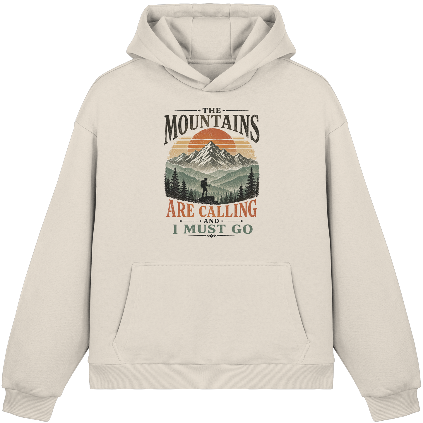 Clever Outdoor The Mountains Are Calling And I Must GOo - Fluffy Boxcut Hoodie