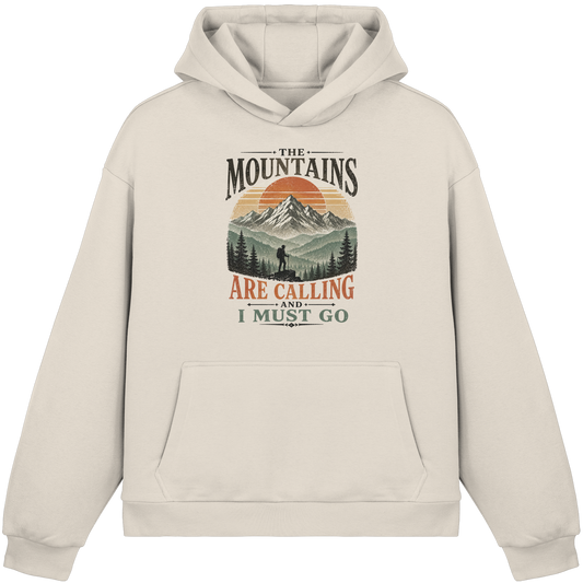 Clever Outdoor The Mountains Are Calling And I Must GOo - Fluffy Boxcut Hoodie - clever-outdoor.de