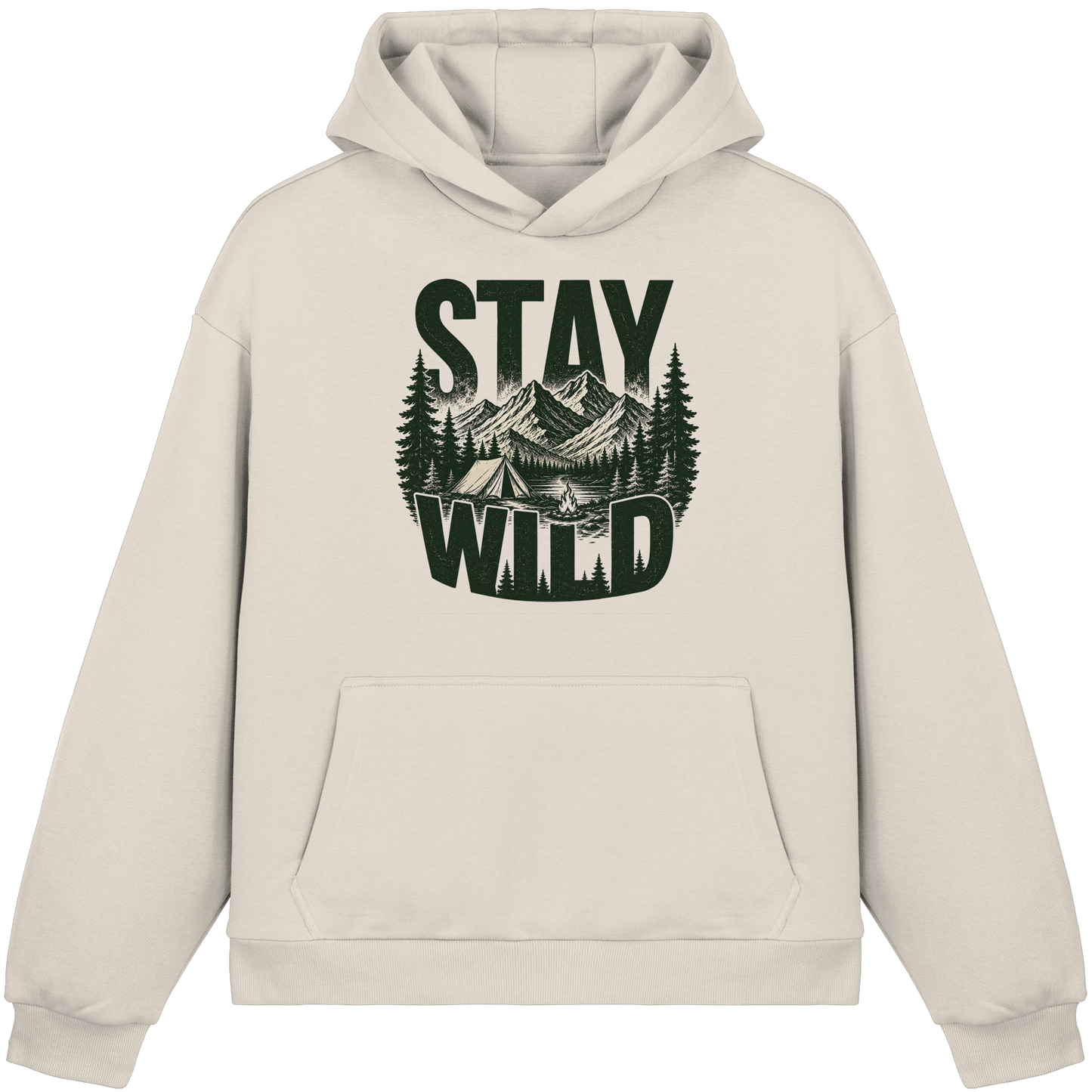 Clever Outdoor Stay Wild  - Fluffy Boxcut Hoodie