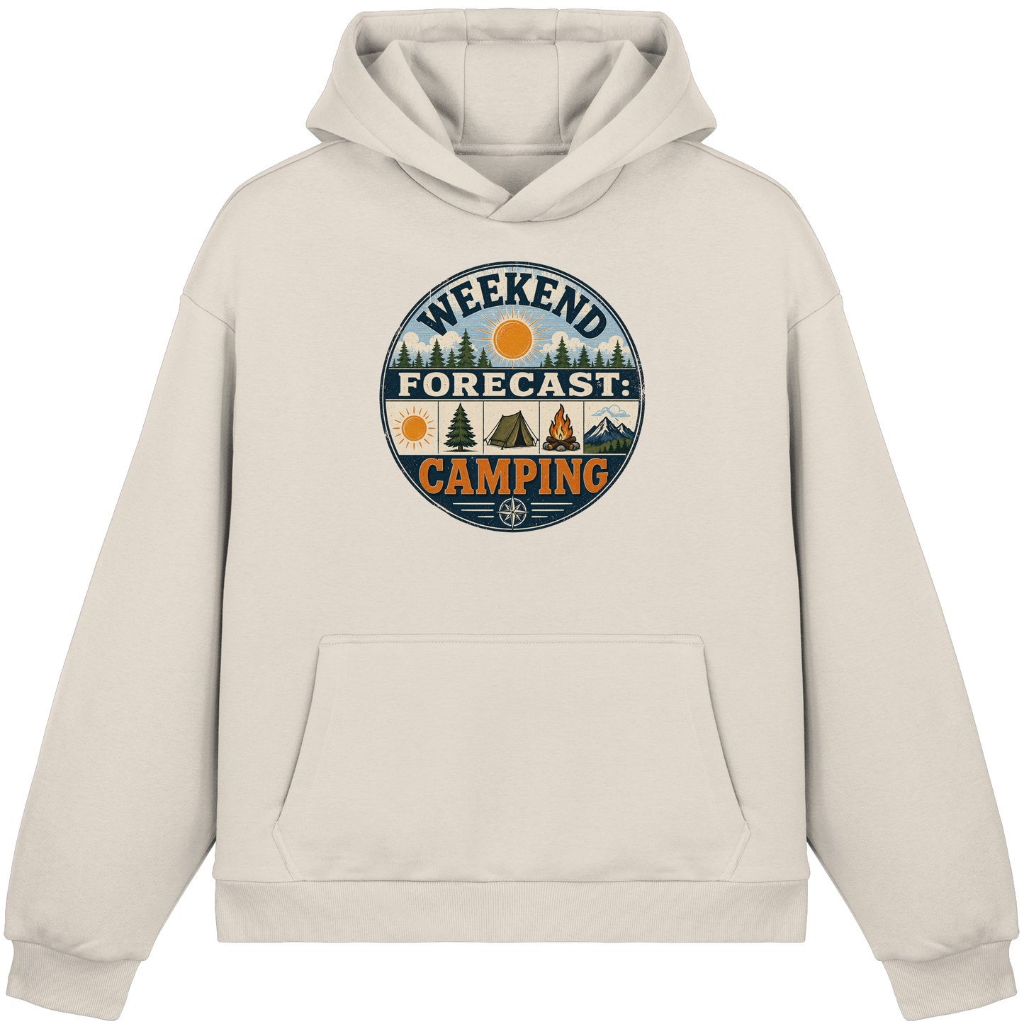 Clever Outdoor Weekend Forecast Camping - Fluffy Boxcut Hoodie