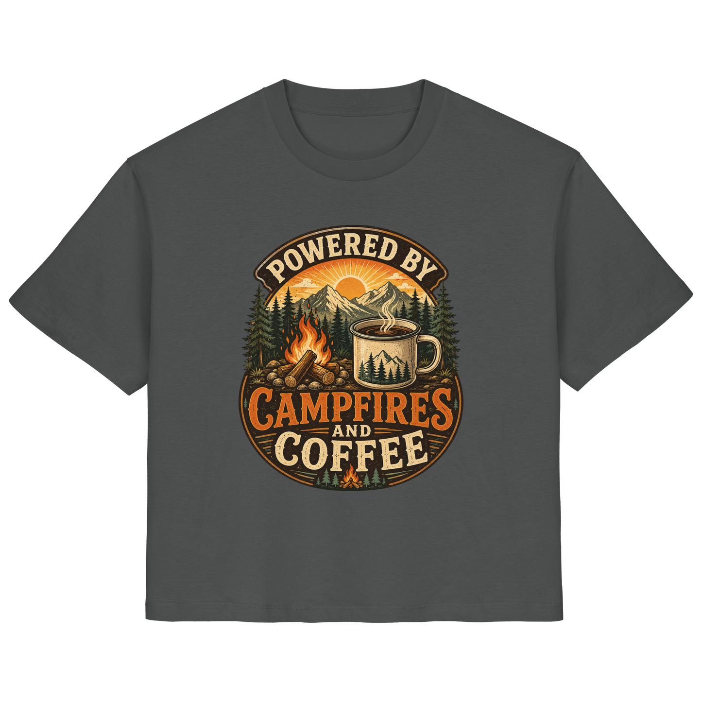 Clever Outdoor Powered by Campfires and Coffee - Ladies Organic Shirt