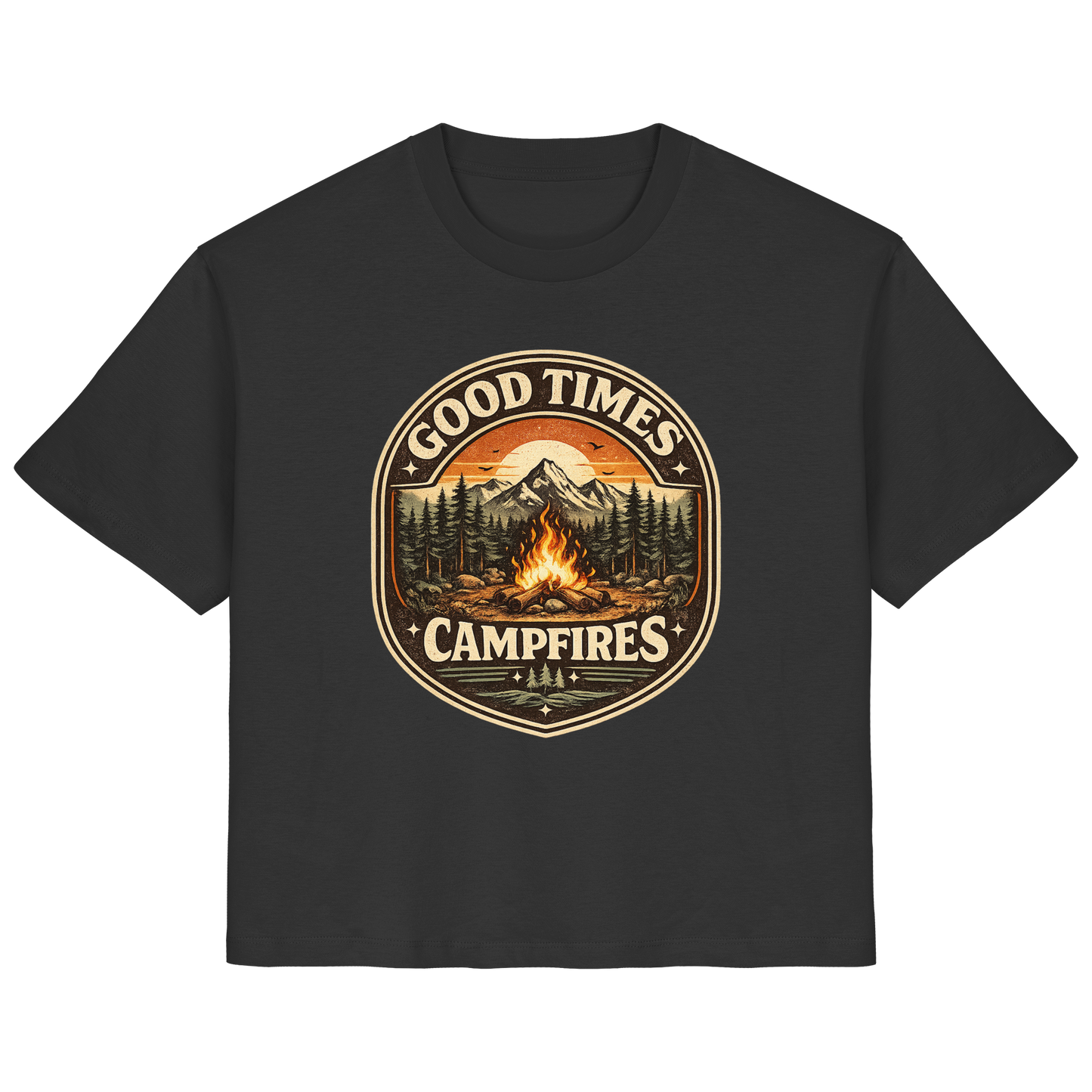 Clever Outdoor Good Times Campfires - Ladies Organic Shirt