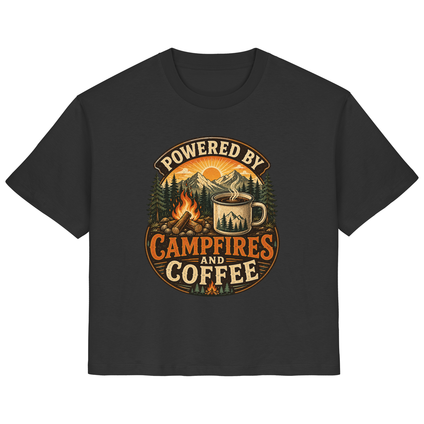 Clever Outdoor Powered by Campfires and Coffee - Ladies Organic Shirt