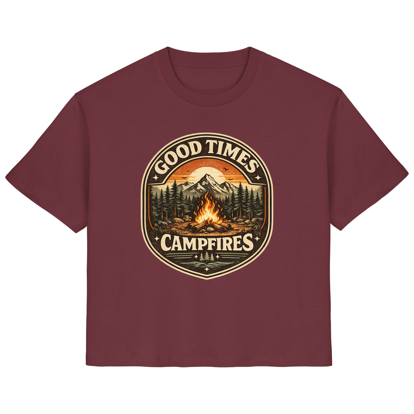 Clever Outdoor Good Times Campfires - Ladies Organic Shirt