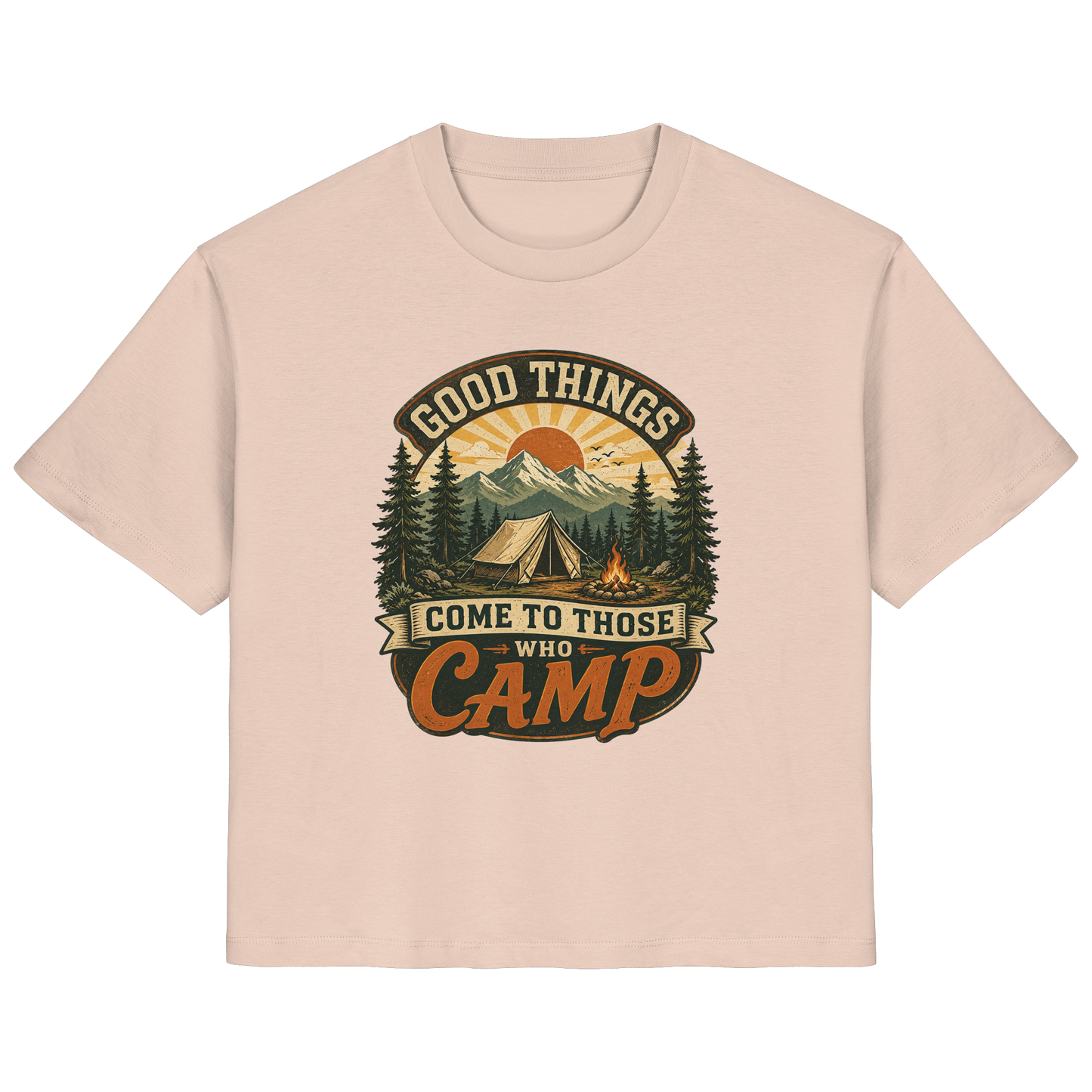 Clever Outdoor Good Things Come To Those Who Camp - Ladies Organic Shirt