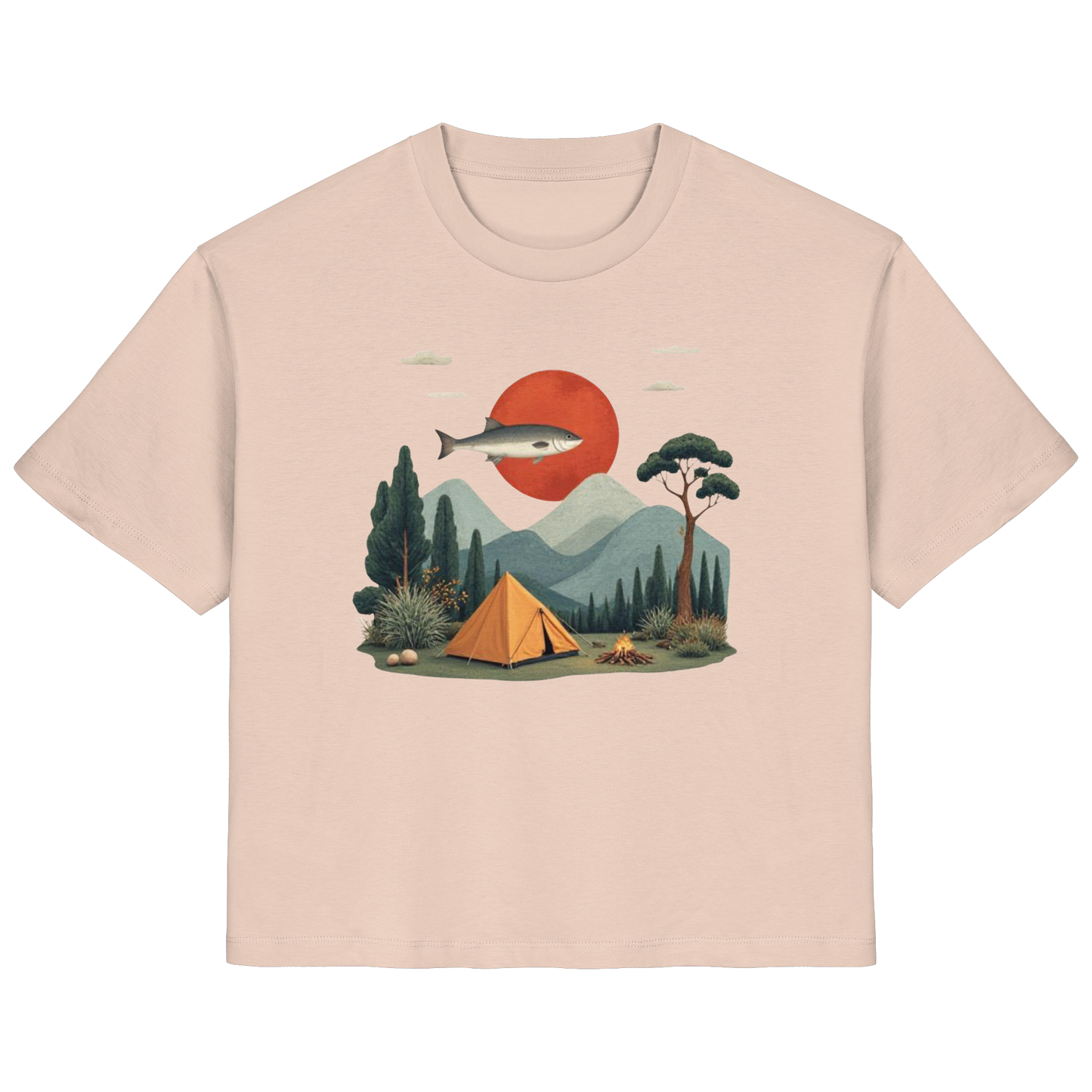 Clever Outdoor Red Sun Fish - Ladies Organic Shirt