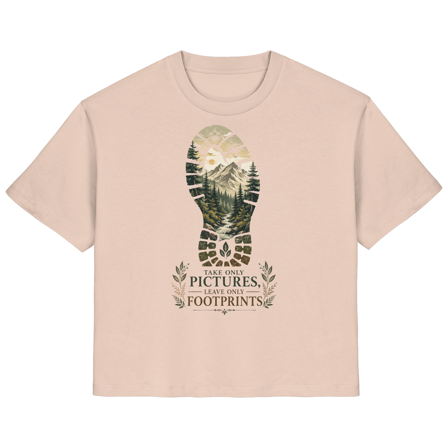 Clever Outdoor Take Only Pictures Leave Only Footprints - Ladies Organic Shirt