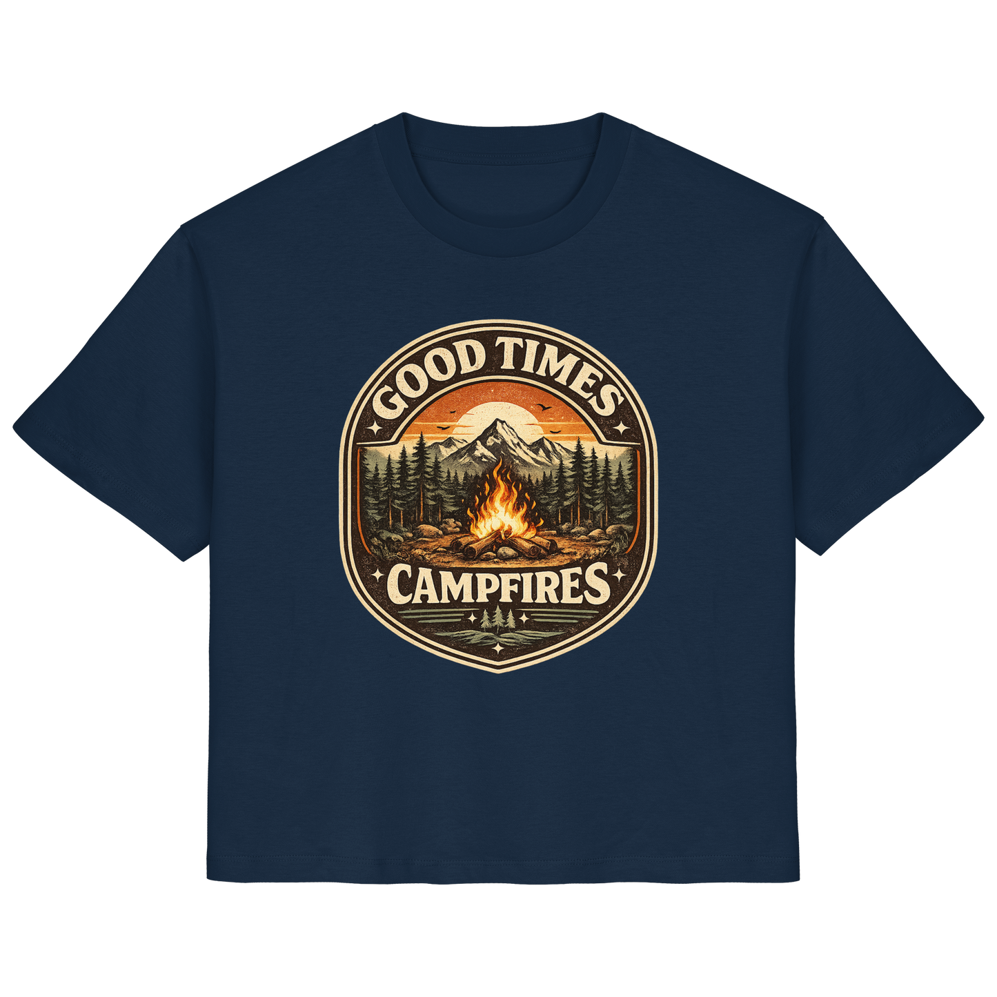 Clever Outdoor Good Times Campfires - Ladies Organic Shirt