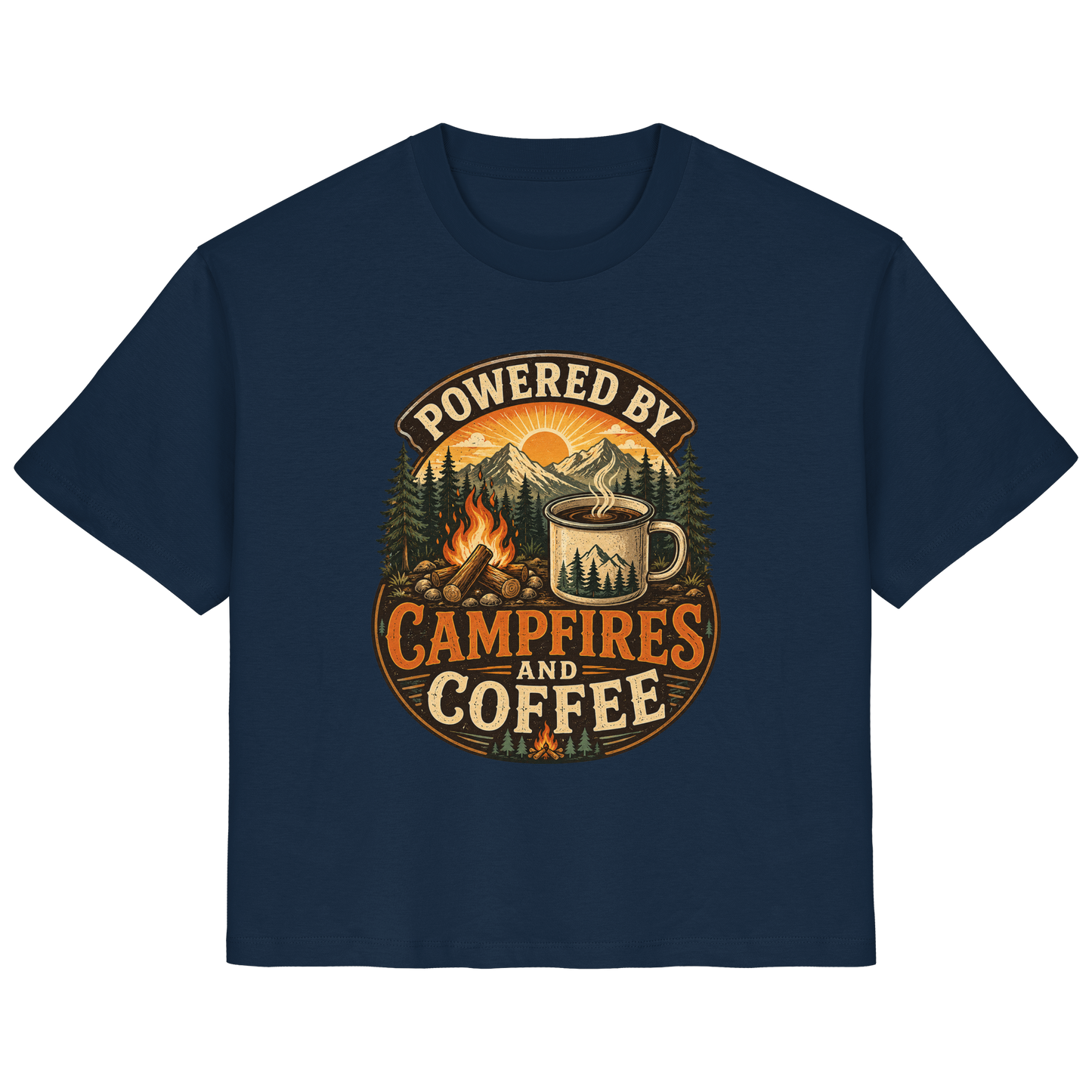 Clever Outdoor Powered by Campfires and Coffee - Ladies Organic Shirt