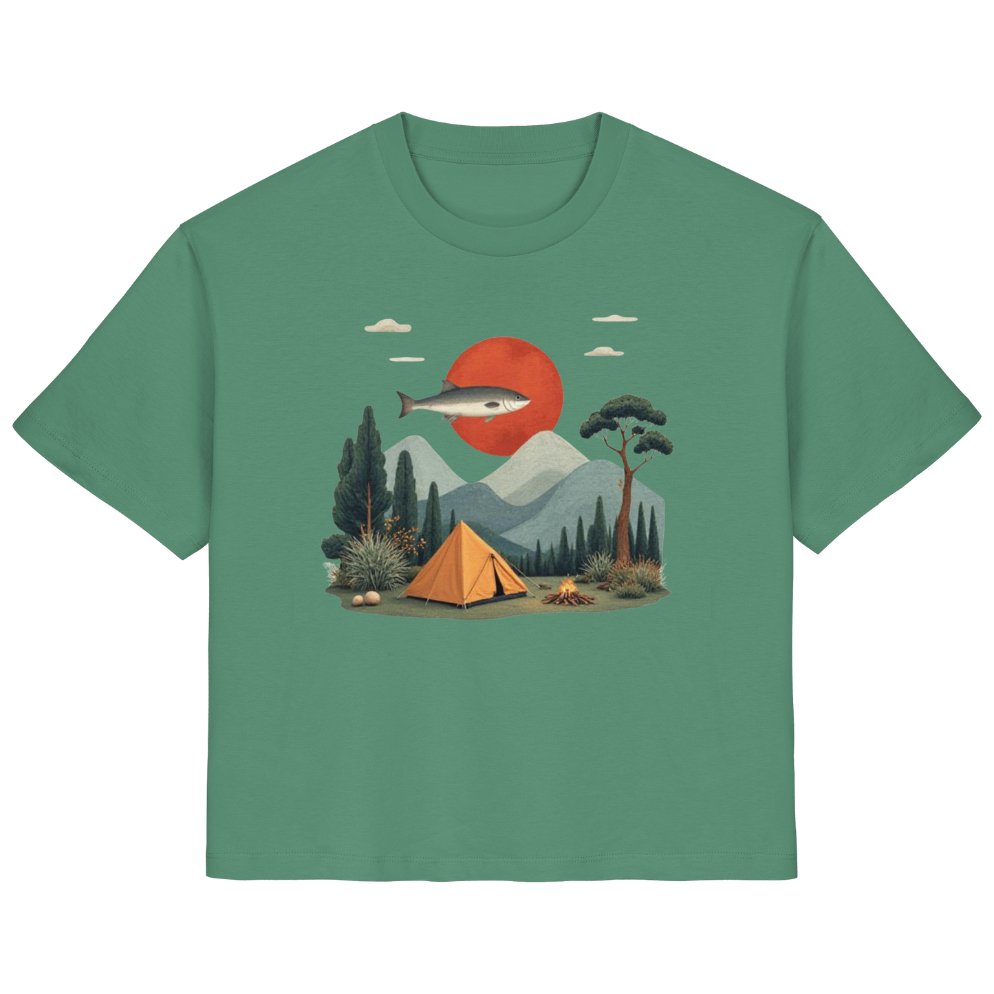 Clever Outdoor Red Sun Fish - Ladies Organic Shirt