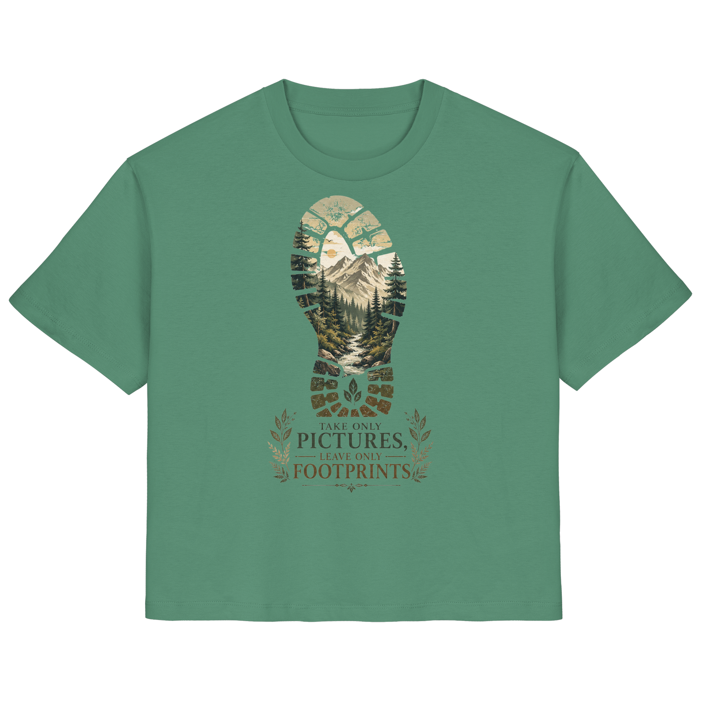 Clever Outdoor Take Only Pictures Leave Only Footprints - Ladies Organic Shirt