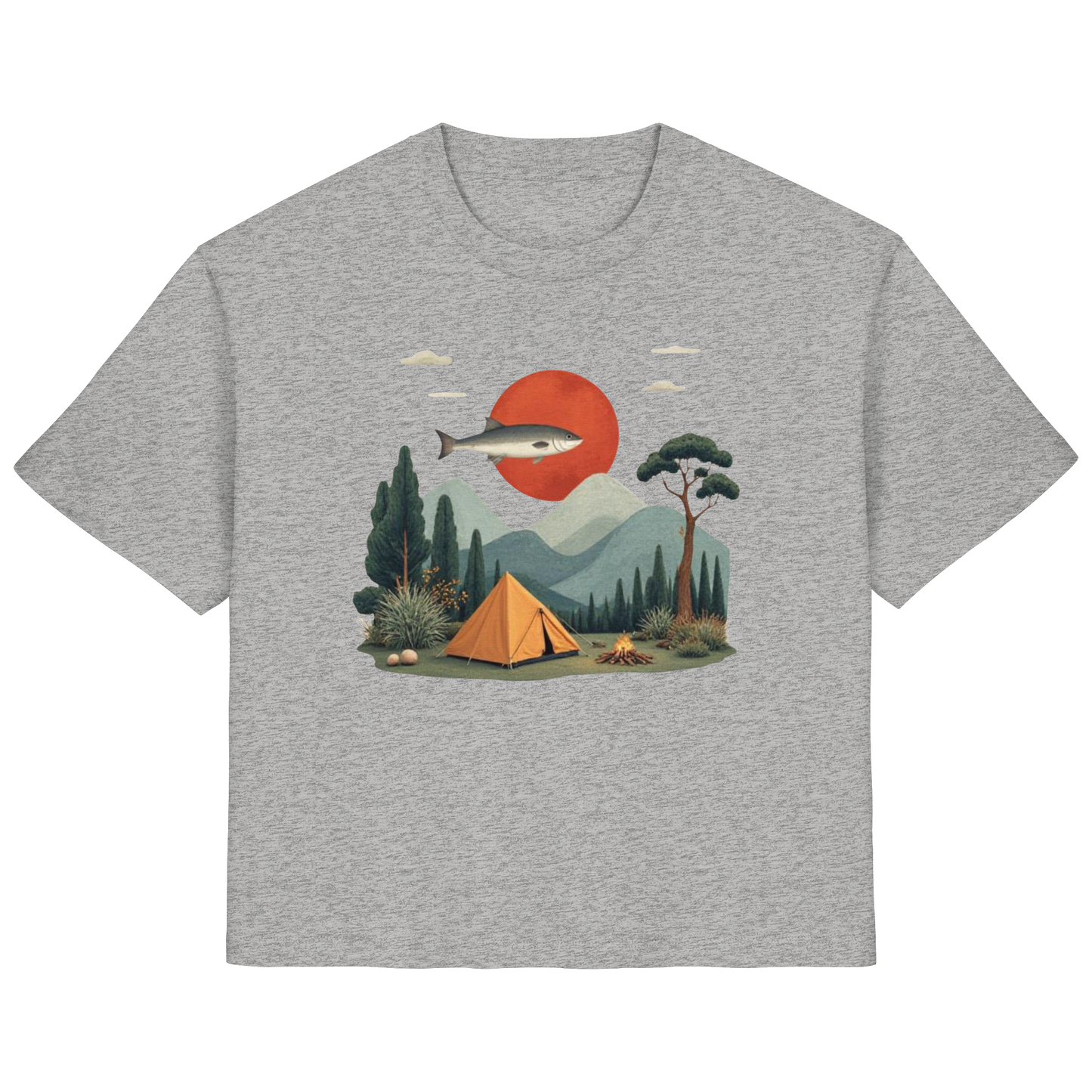 Clever Outdoor Red Sun Fish - Ladies Organic Shirt