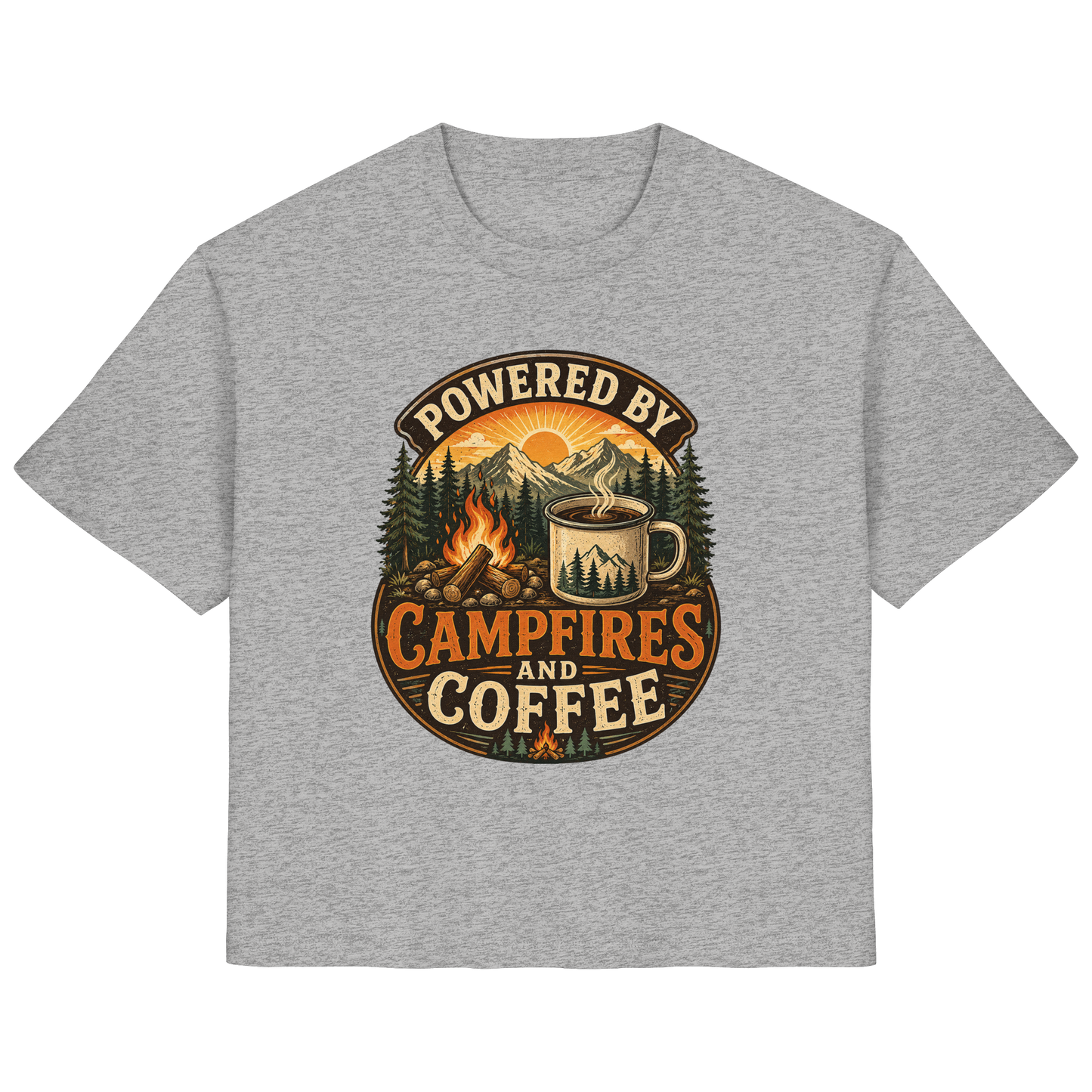 Clever Outdoor Powered by Campfires and Coffee - Ladies Organic Shirt