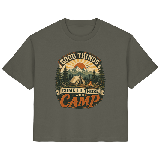 Clever Outdoor Good Things Come To Those Who Camp - Ladies Organic Shirt - clever-outdoor.de