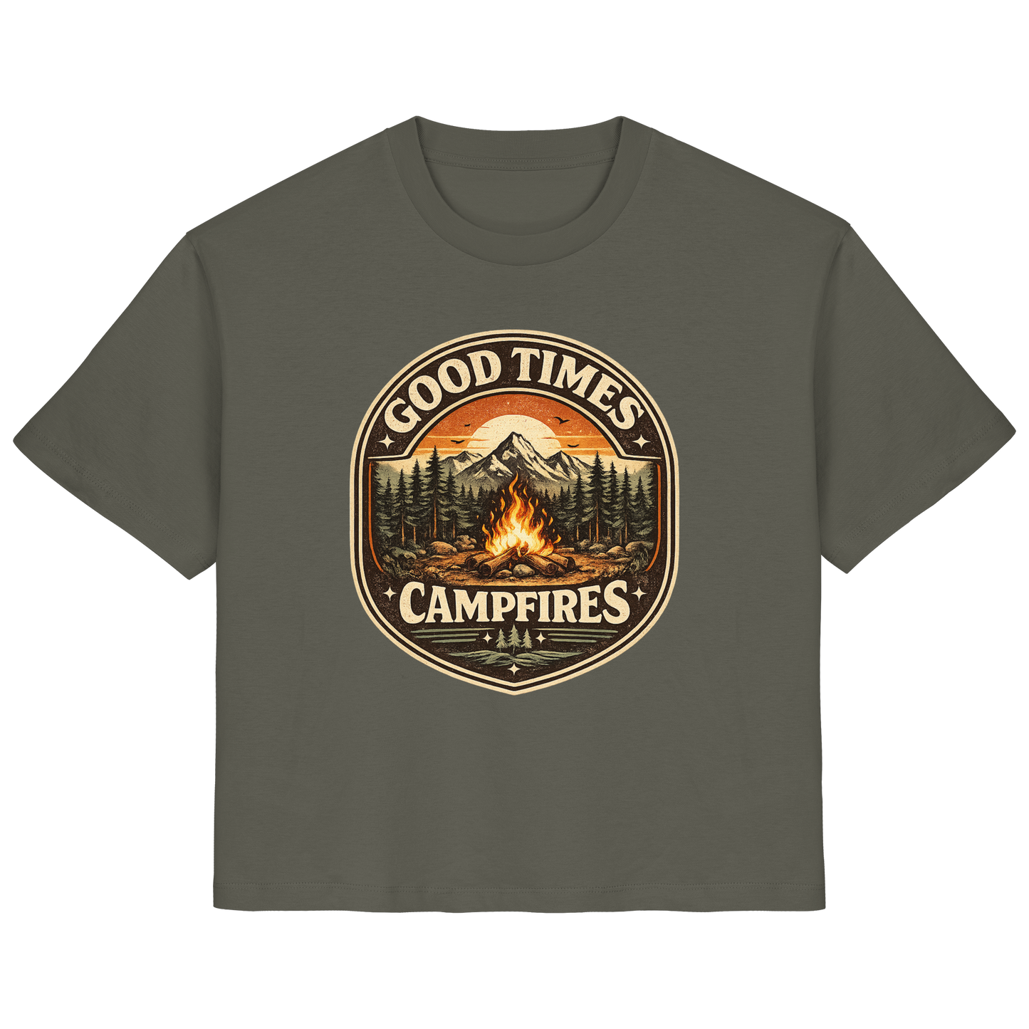 Clever Outdoor Good Times Campfires - Ladies Organic Shirt