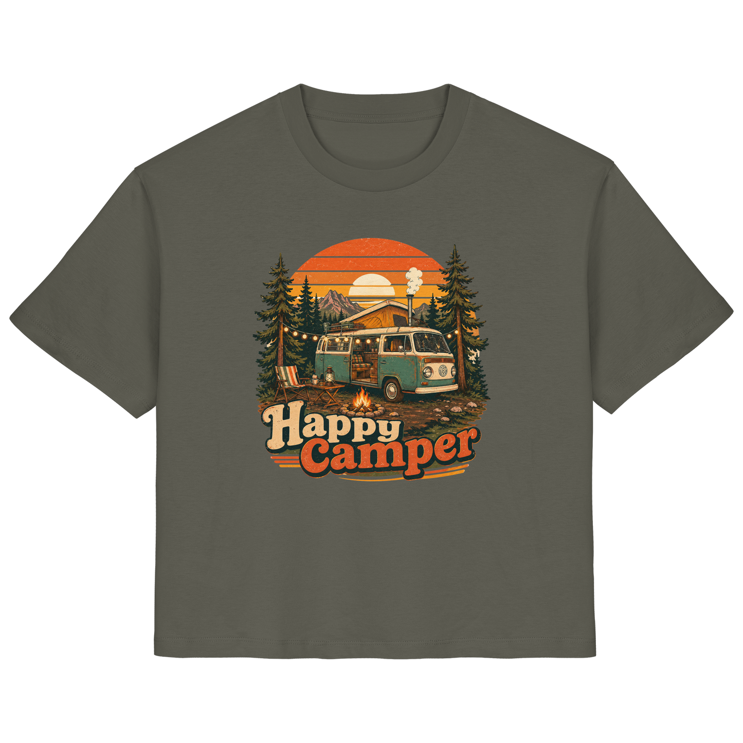 Clever Outdoor Happy Camper - Ladies Organic Shirt