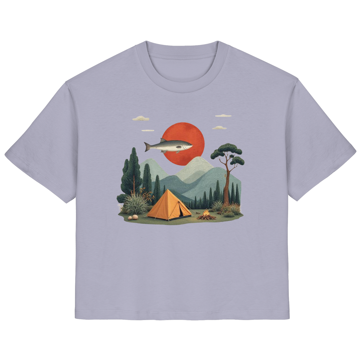 Clever Outdoor Red Sun Fish - Ladies Organic Shirt
