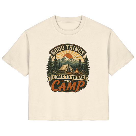 Clever Outdoor Good Things Come To Those Who Camp - Ladies Organic Shirt - clever-outdoor.de
