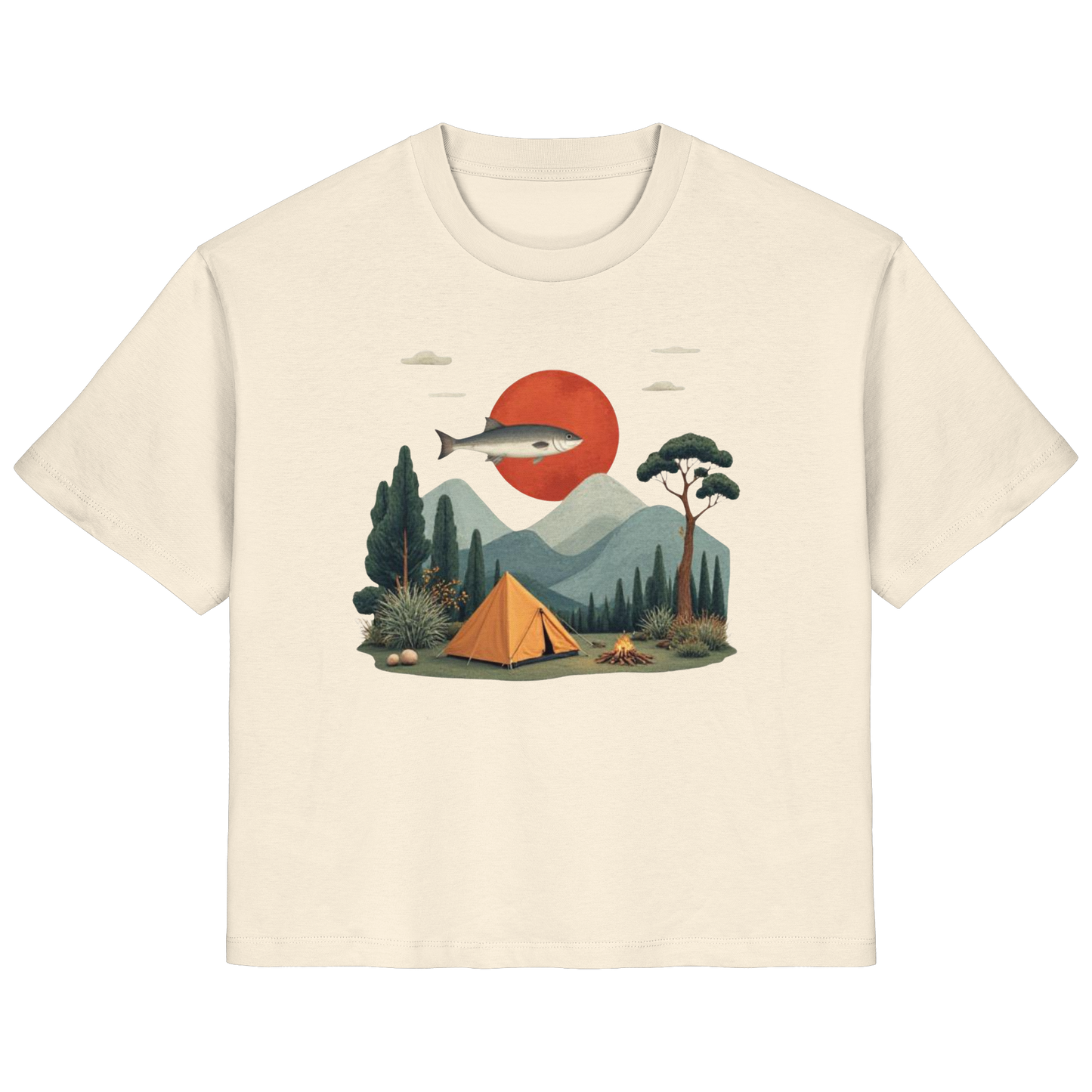 Clever Outdoor Red Sun Fish - Ladies Organic Shirt
