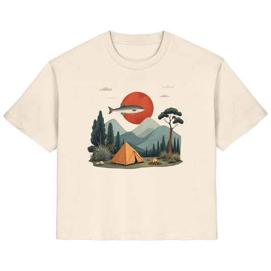 Clever Outdoor Red Sun Fish - Ladies Organic Shirt - clever-outdoor.de
