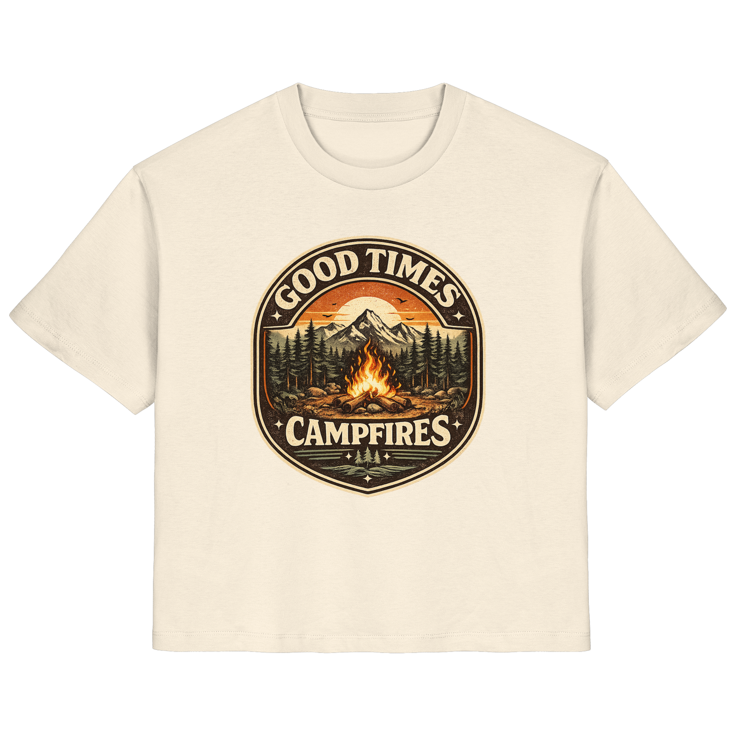 Clever Outdoor Good Times Campfires - Ladies Organic Shirt