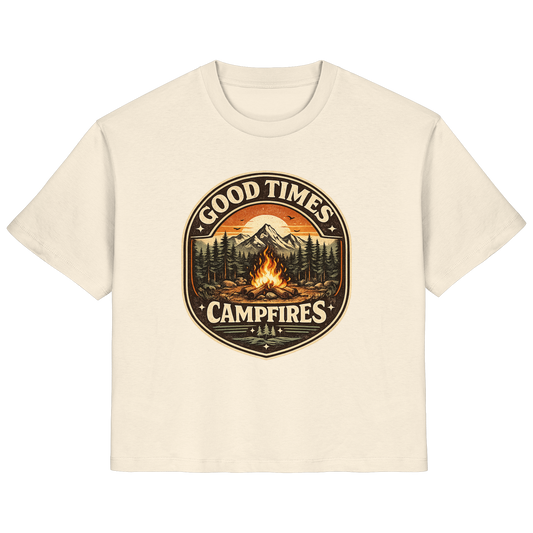 Clever Outdoor Good Times Campfires - Ladies Organic Shirt - clever-outdoor.de