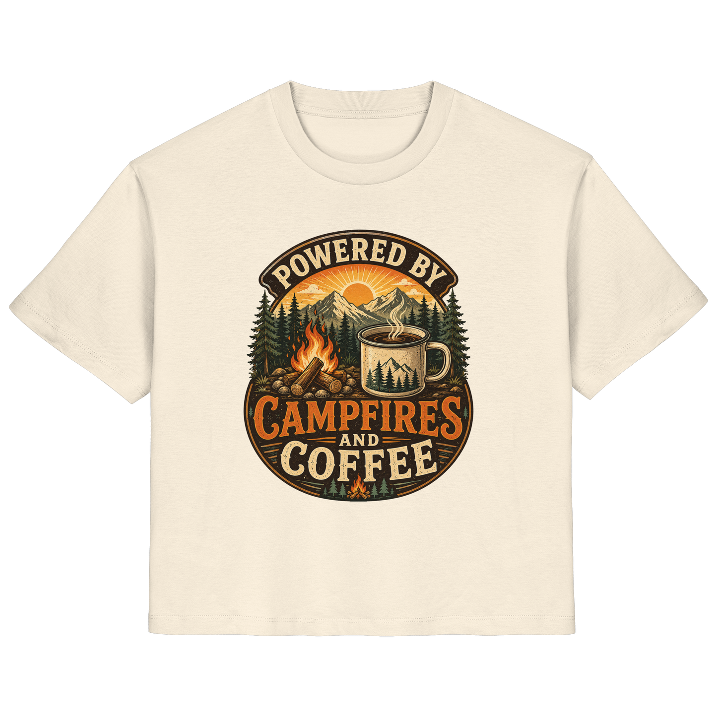 Clever Outdoor Powered by Campfires and Coffee - Ladies Organic Shirt