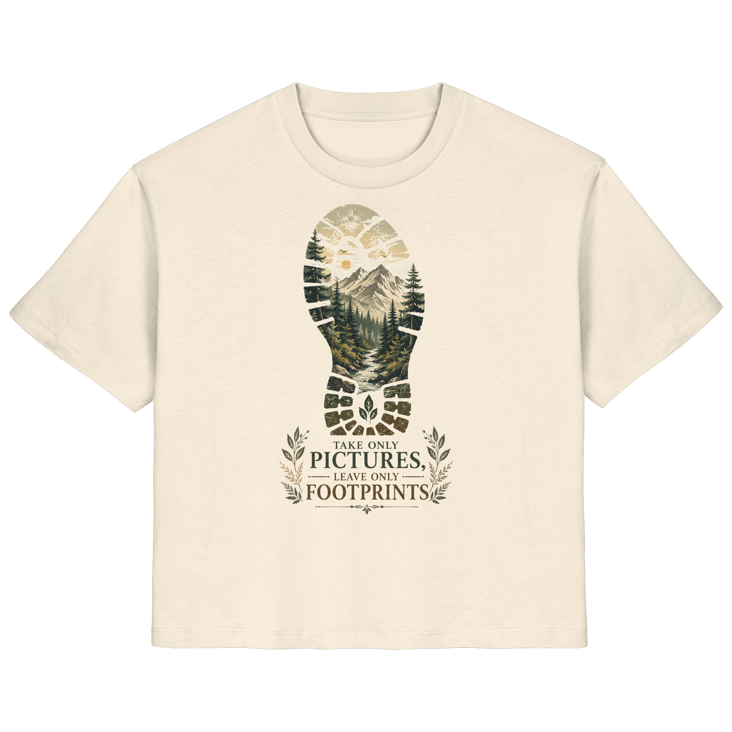 Clever Outdoor Take Only Pictures Leave Only Footprints - Ladies Organic Shirt