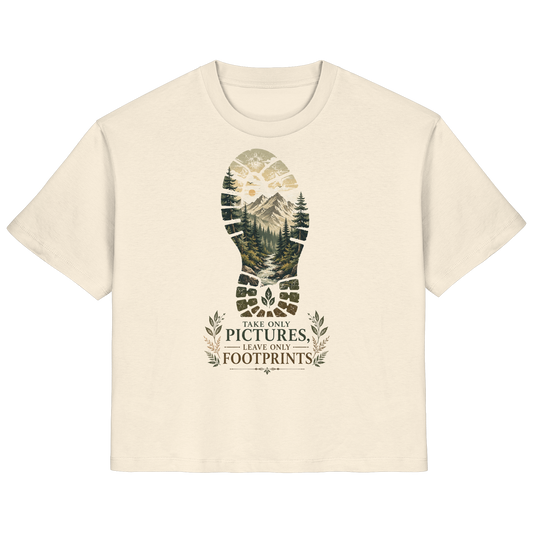 Clever Outdoor Take Only Pictures Leave Only Footprints - Ladies Organic Shirt - clever-outdoor.de