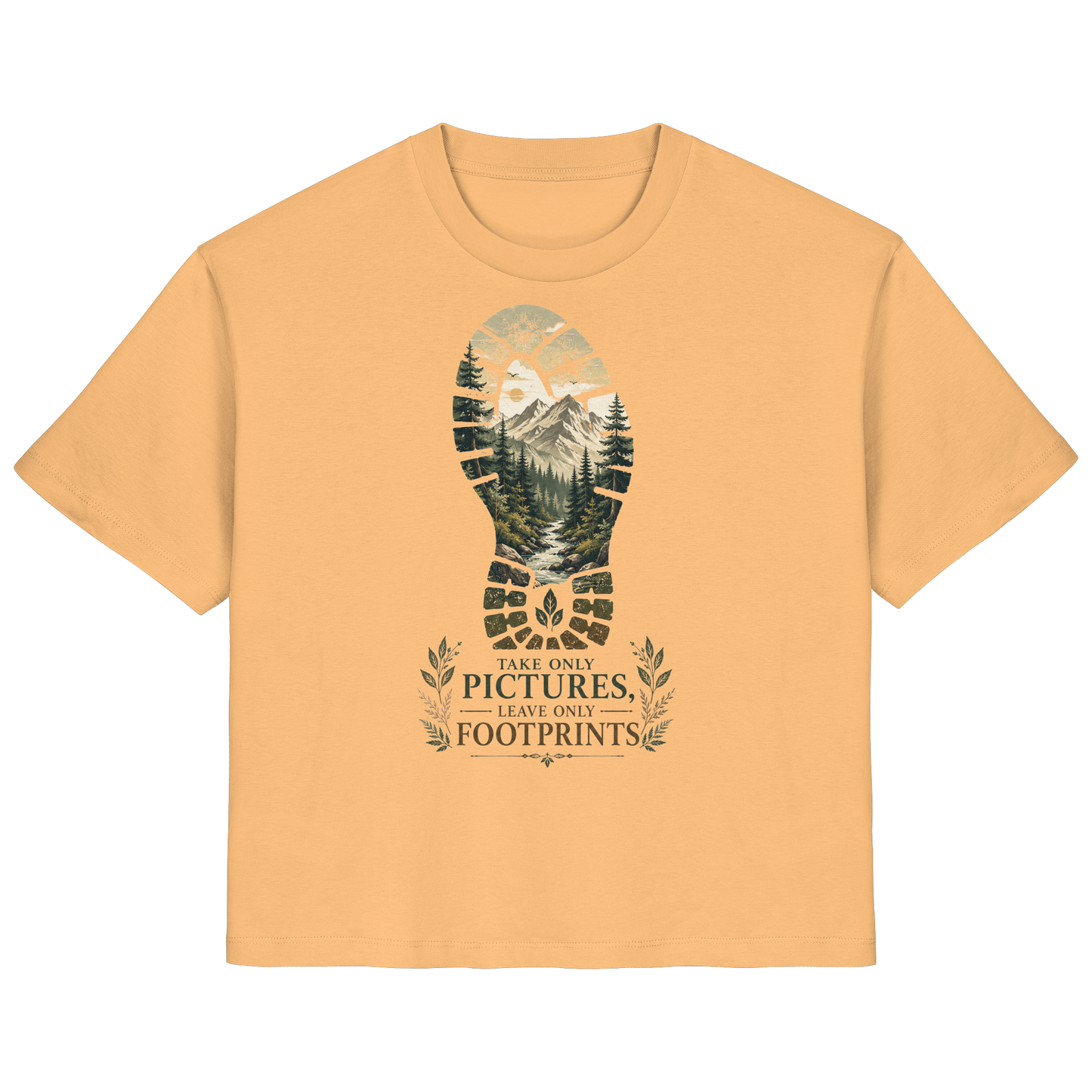 Clever Outdoor Take Only Pictures Leave Only Footprints - Ladies Organic Shirt
