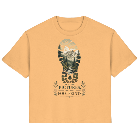 Clever Outdoor Take Only Pictures Leave Only Footprints - Ladies Organic Shirt - clever-outdoor.de
