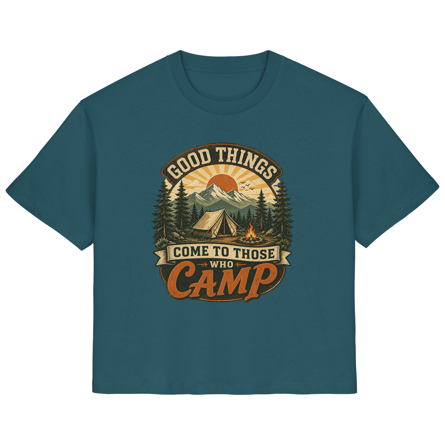 Clever Outdoor Good Things Come To Those Who Camp - Ladies Organic Shirt