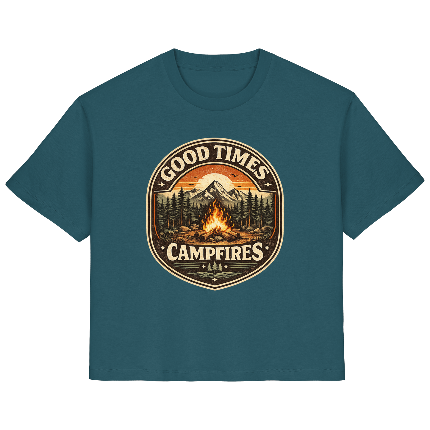 Clever Outdoor Good Times Campfires - Ladies Organic Shirt