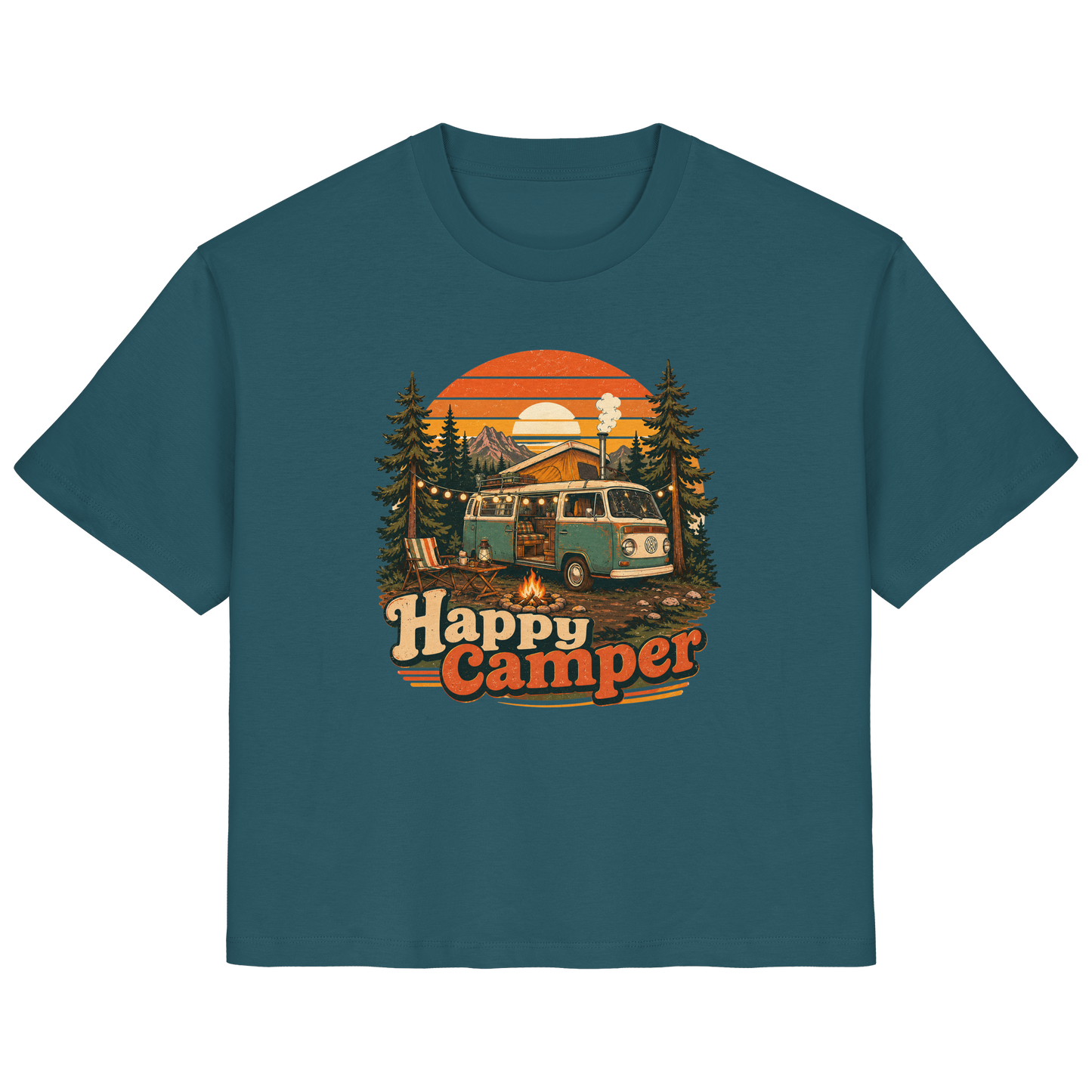 Clever Outdoor Happy Camper - Ladies Organic Shirt