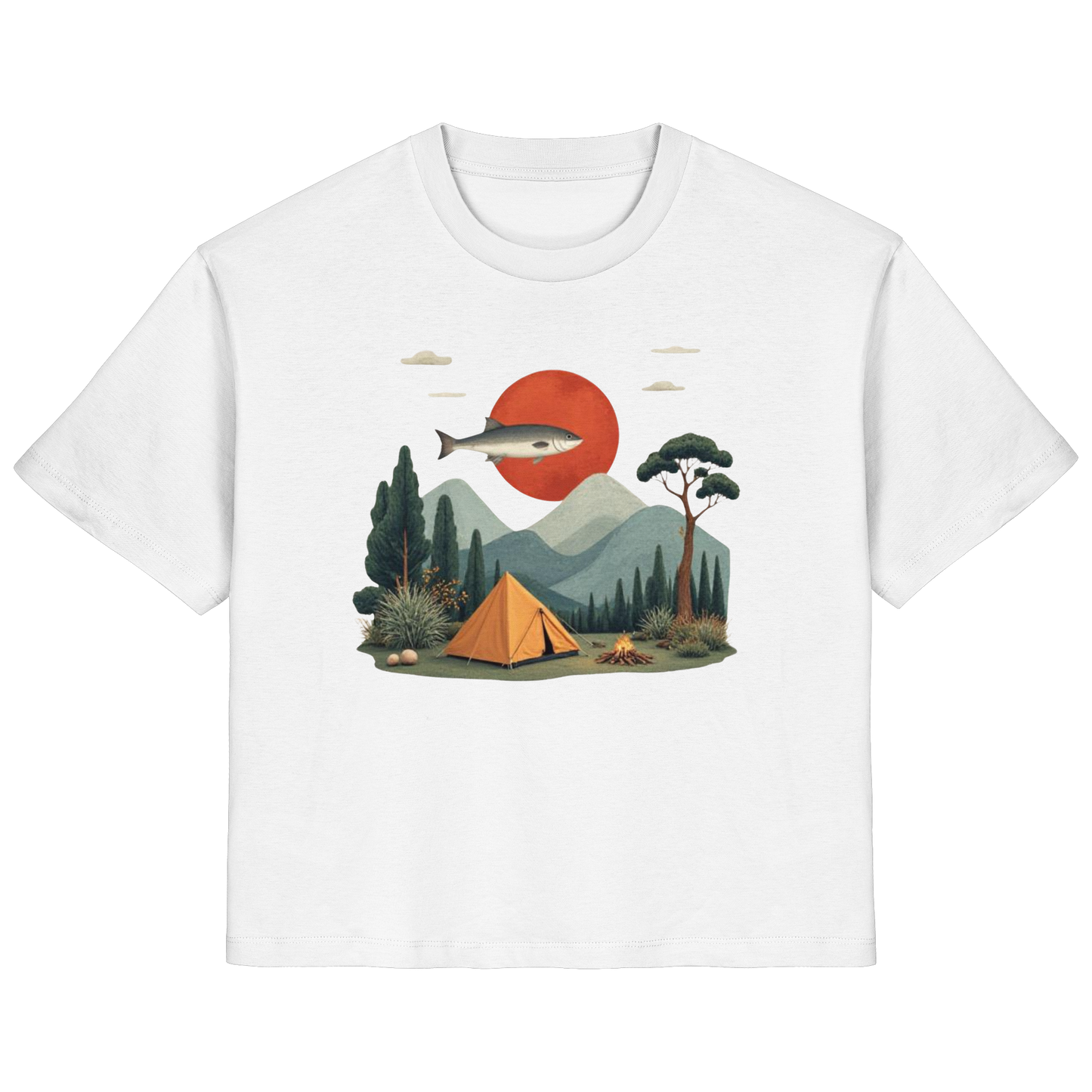 Clever Outdoor Red Sun Fish - Ladies Organic Shirt