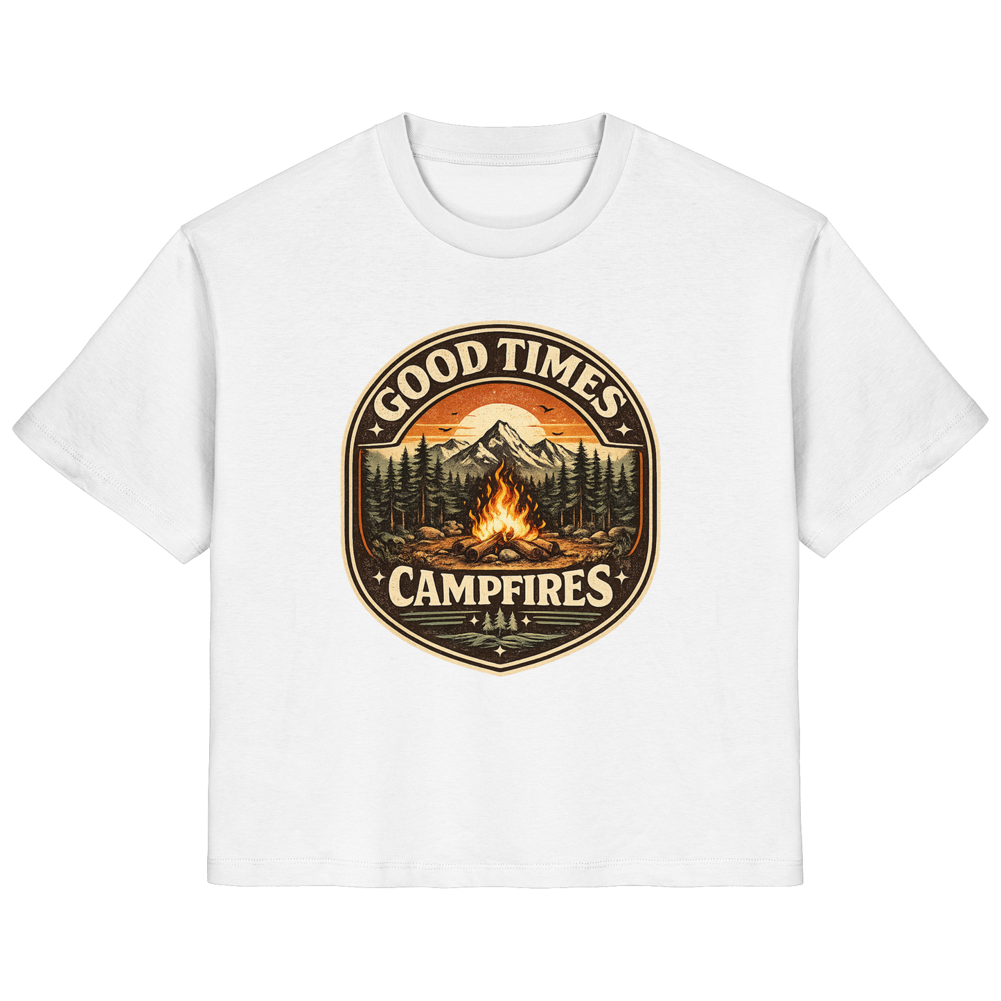 Clever Outdoor Good Times Campfires - Ladies Organic Shirt