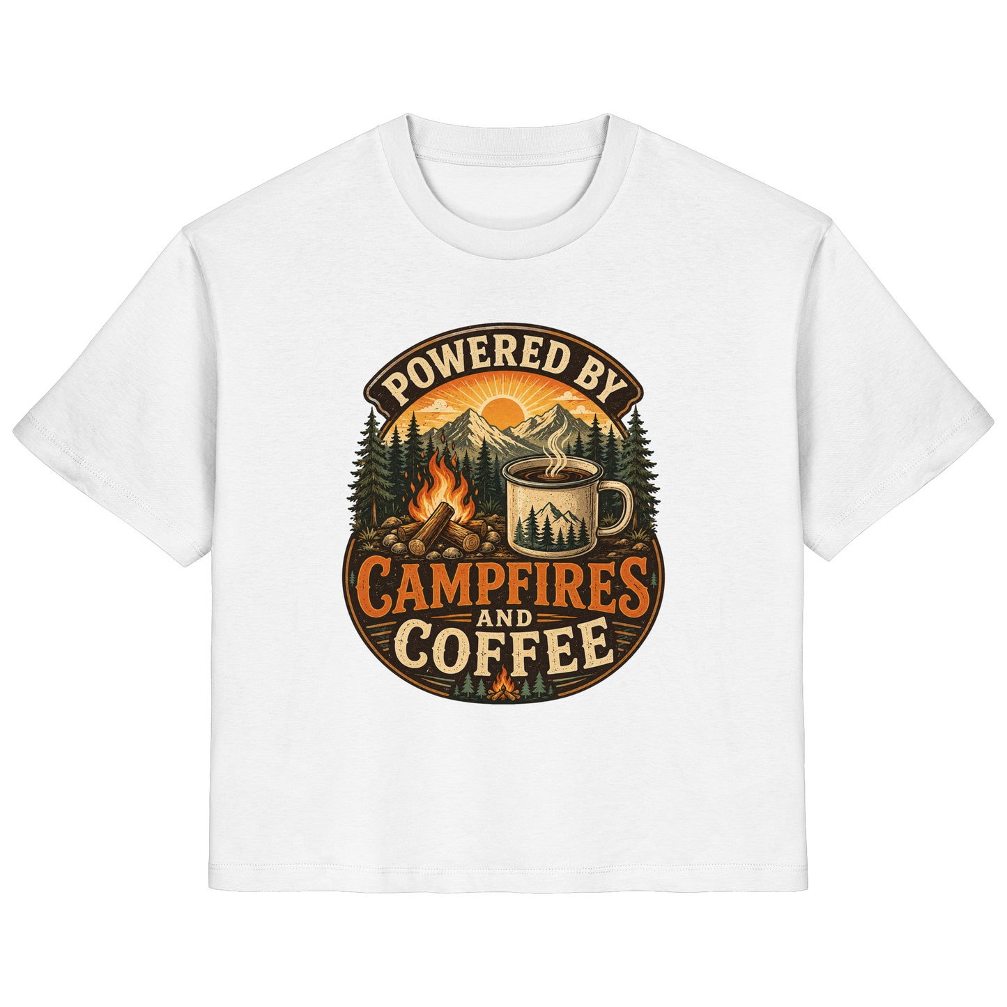 Clever Outdoor Powered by Campfires and Coffee - Ladies Organic Shirt
