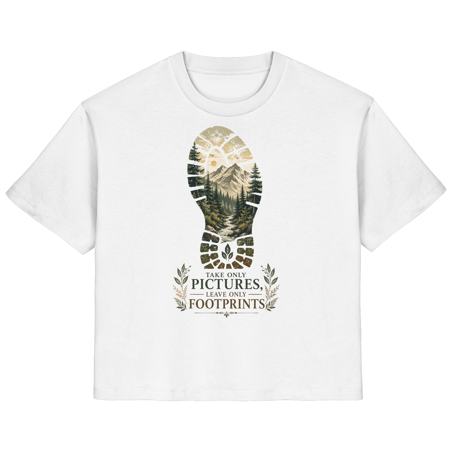 Clever Outdoor Take Only Pictures Leave Only Footprints - Ladies Organic Shirt