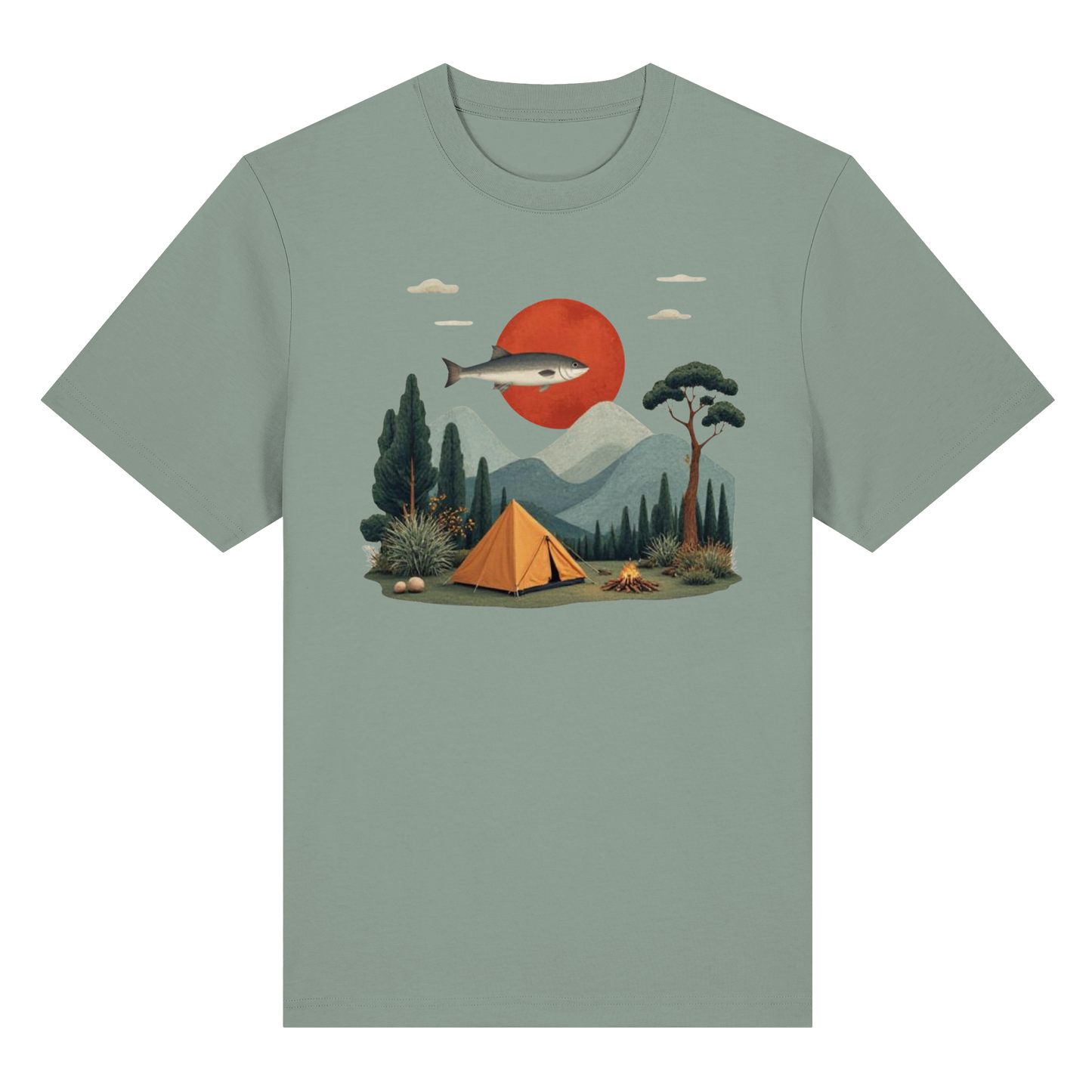 Clever Outdoor Red Sun Fish - Organic Heavy Shirt