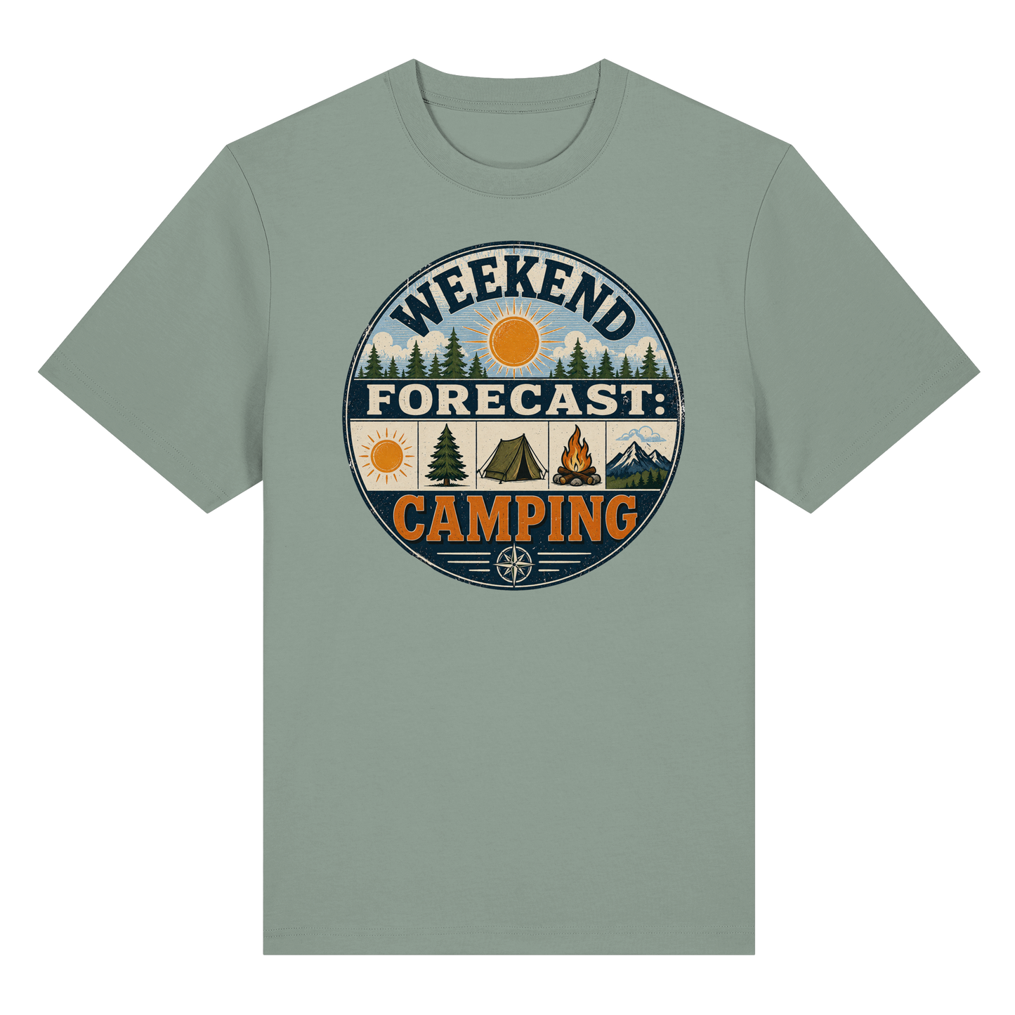 Clever Outdoor Weekend Forecast Camping - Organic Heavy Shirt