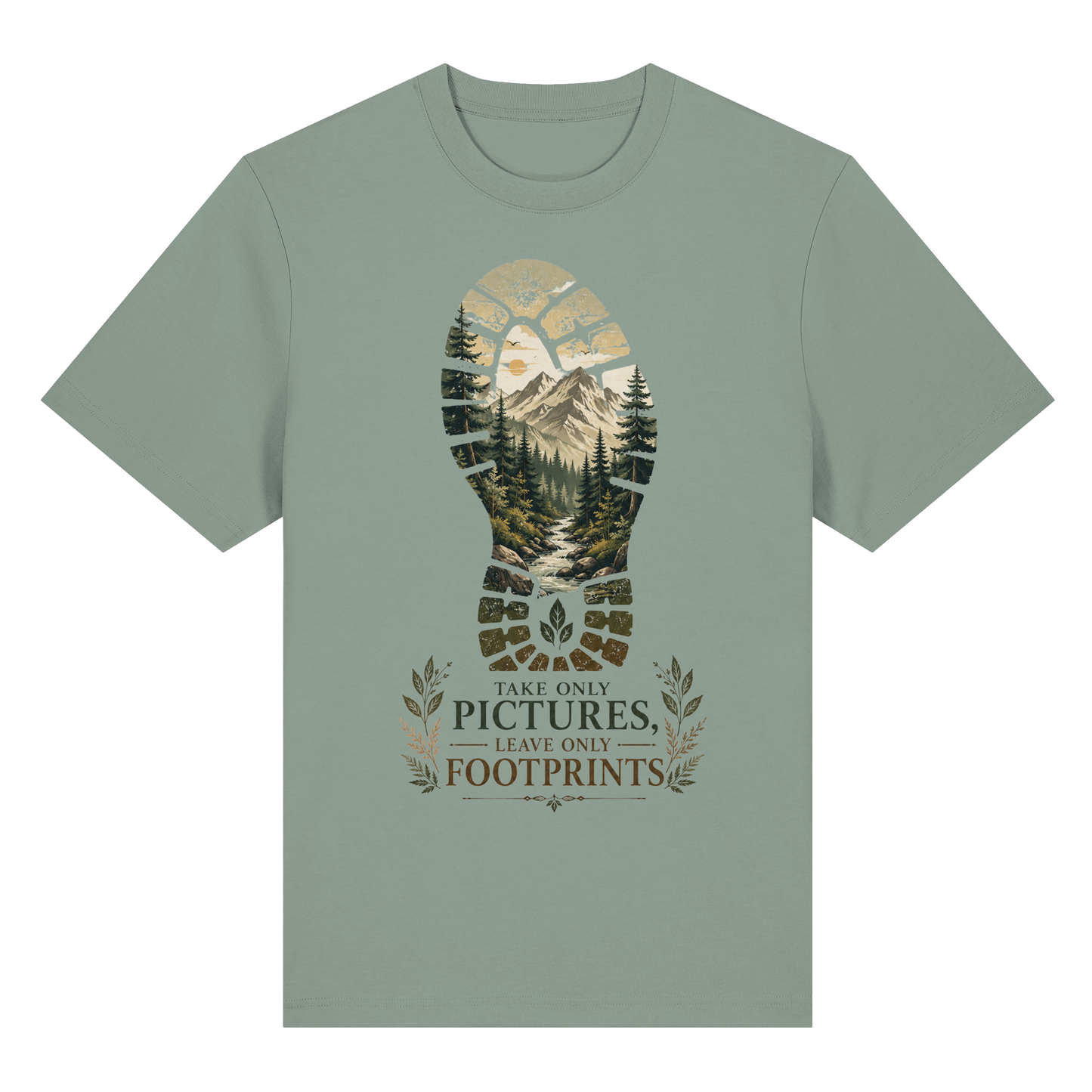 Clever Outdoor Take Only Pictures Leave Only Footprints - Organic Heavy Shirt
