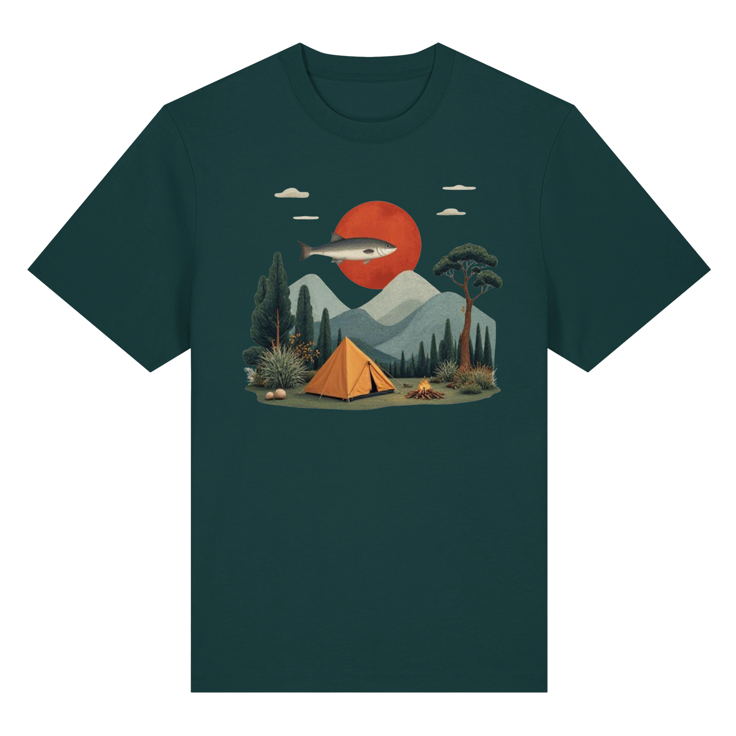 Clever Outdoor Red Sun Fish - Organic Heavy Shirt