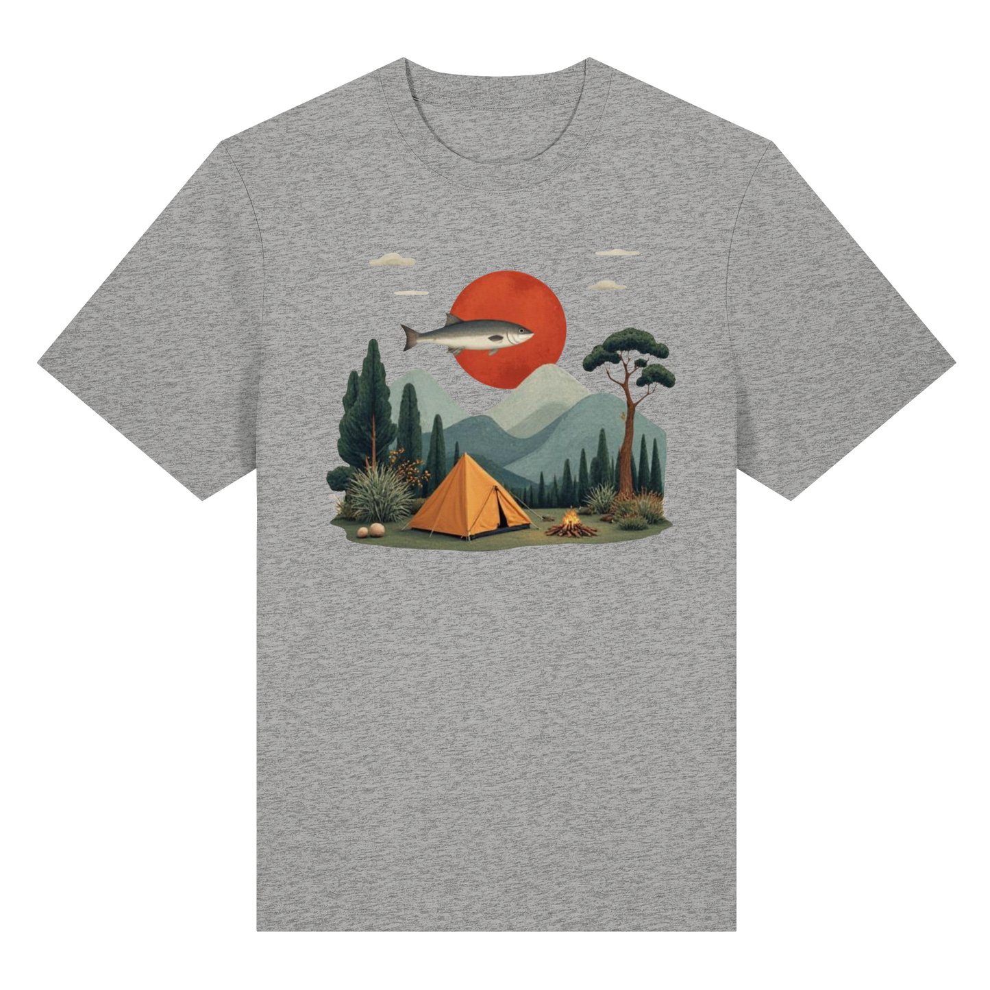 Clever Outdoor Red Sun Fish - Organic Heavy Shirt