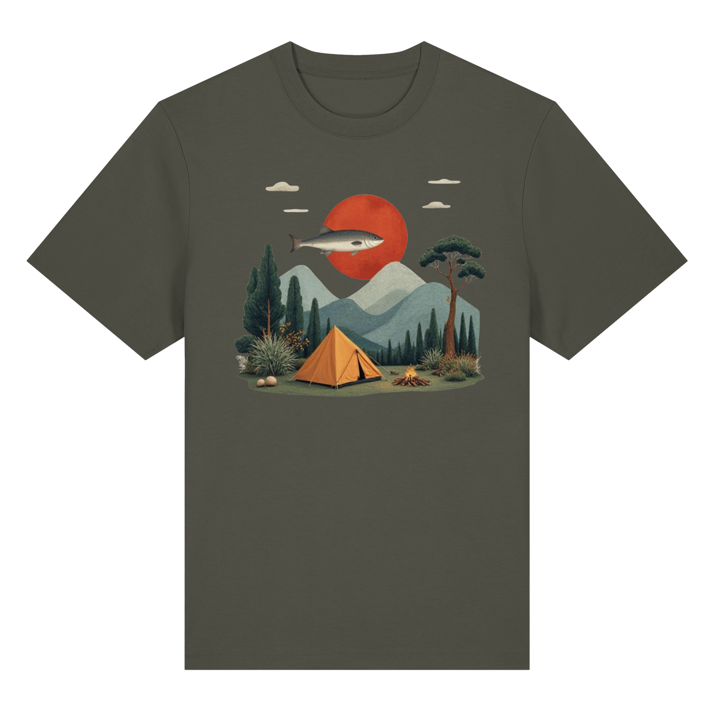 Clever Outdoor Red Sun Fish - Organic Heavy Shirt