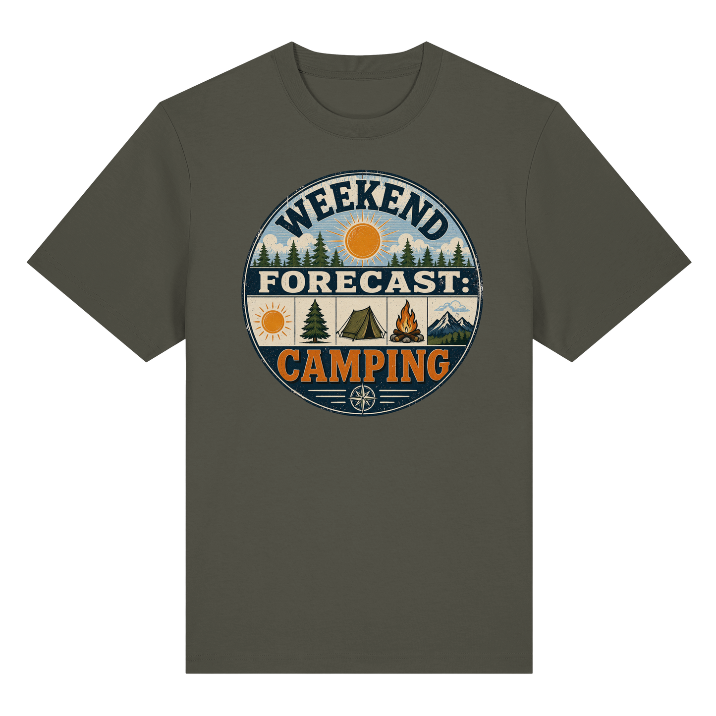 Clever Outdoor Weekend Forecast Camping - Organic Heavy Shirt