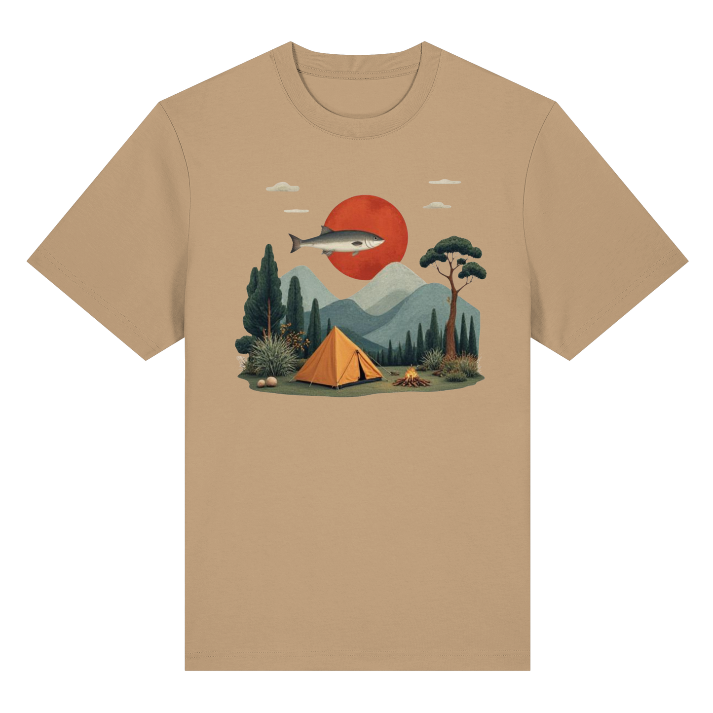 Clever Outdoor Red Sun Fish - Organic Heavy Shirt