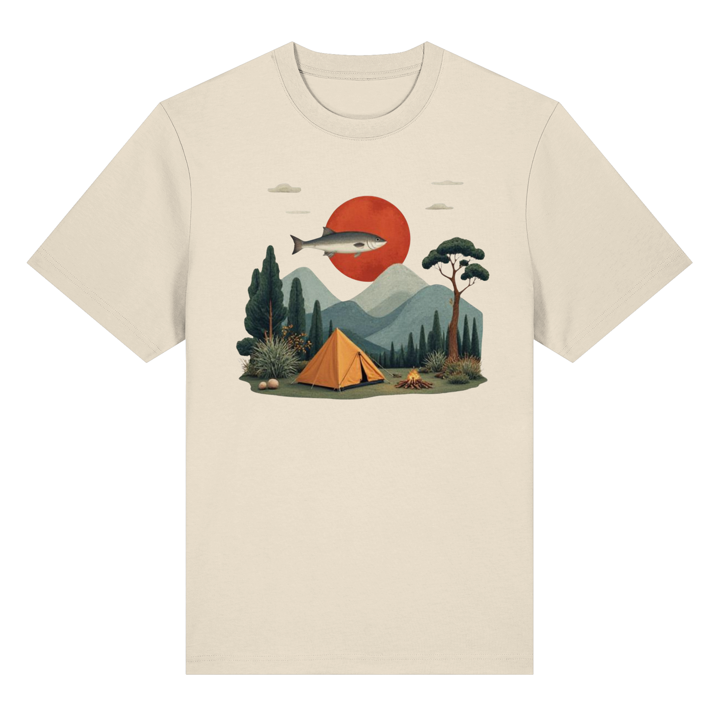 Clever Outdoor Red Sun Fish - Organic Heavy Shirt